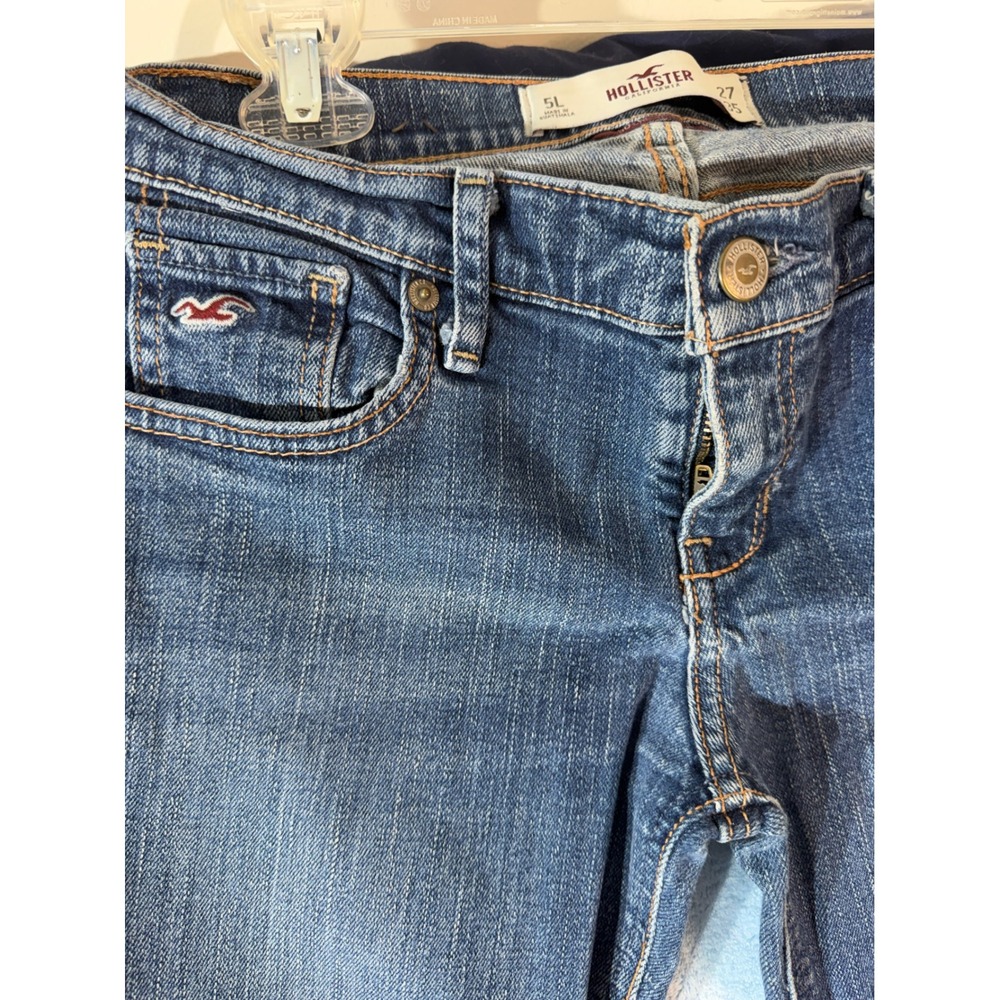 Hollister So Cal Stretch Jeans Women 5L W27 L35 Blue Denim Low Rise Bootcut - Picture 4 of 14
